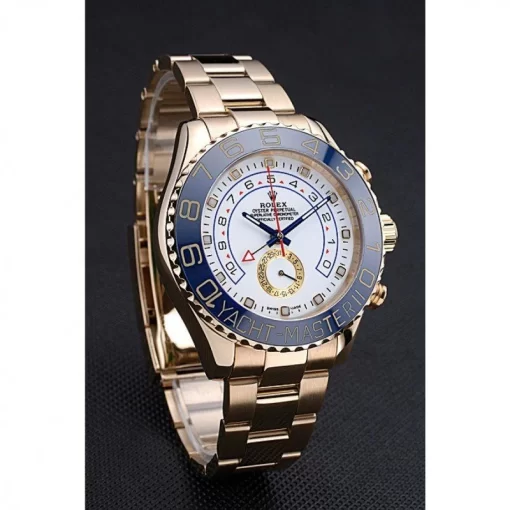 Rolex Yacht-Master II White Dial Blue Bezel Gold Bracelet 622271 - 图片 3