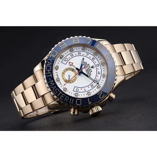 Rolex Yacht-Master II White Dial Blue Bezel Gold Bracelet 622271 - 图片 4