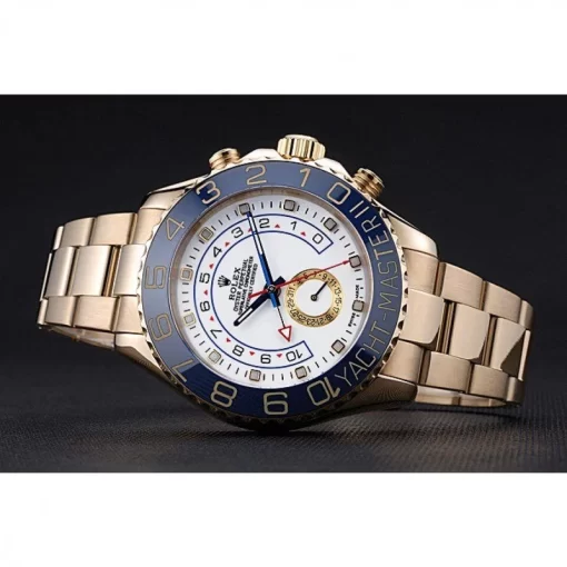 Rolex Yacht-Master II White Dial Blue Bezel Gold Bracelet 622271 - 图片 5