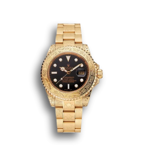 Swiss Rolex Submariner Skull Limited Edition Black Dial Gold Case And Bracelet 1454071