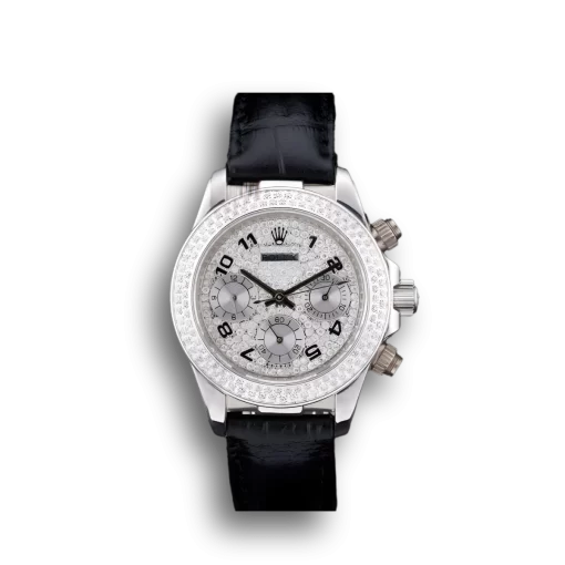 Rolex Daytona Lady Stainless Steel Case Crystal Studded Bezel Crystal Studded Dial