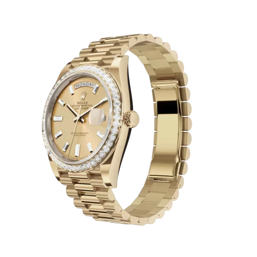 Rolex Day-Date: 36 mm, Yellow gold, with a champagne colour, Diamond-set dial, Diamond-set bezel and a President bracelet, m228348rbr-0002 - 图片 2