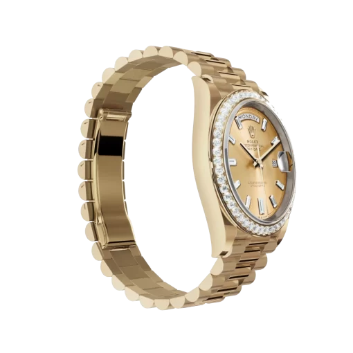 Rolex Day-Date: 36 mm, Yellow gold, with a champagne colour, Diamond-set dial, Diamond-set bezel and a President bracelet, m228348rbr-0002 - 图片 3