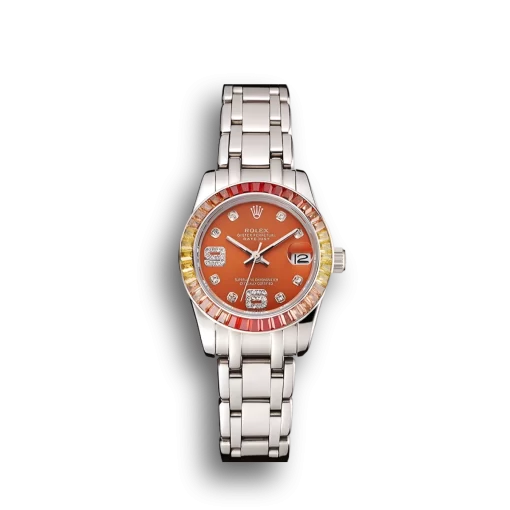 Rolex Datejust Pearlmaster 39 Cognac Dial Stainless Steel Case And Bracelet