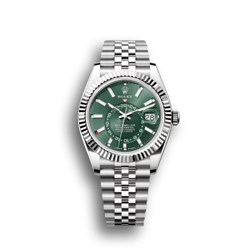 Rolex Sky-Dweller: 42 mm, White gold with a mint green dial and a Jubilee bracelet, m336934-0002
