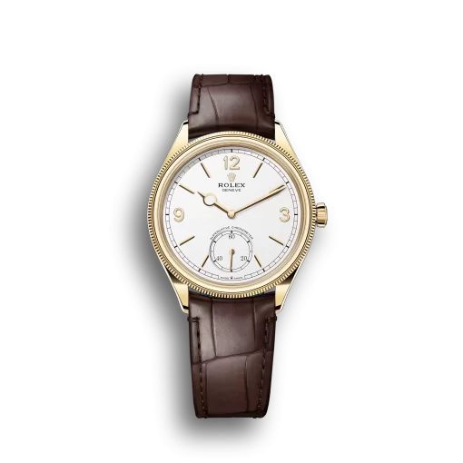 Rolex 1908: 39 mm, yellow gold with an alligator leather strap, m52508-0006