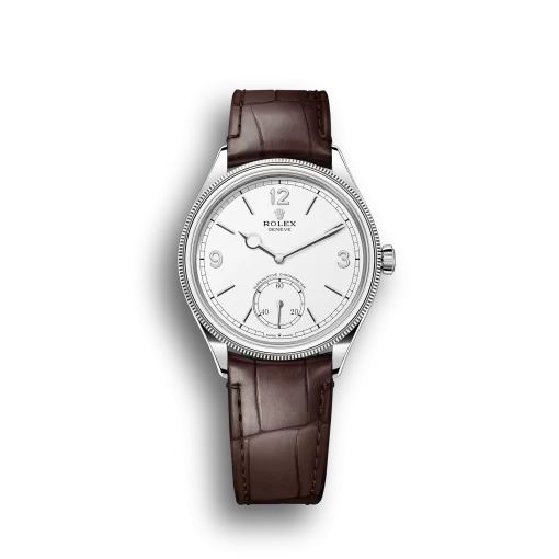 Rolex 1908: 39 mm, white gold with an alligator leather strap, m52509-0006