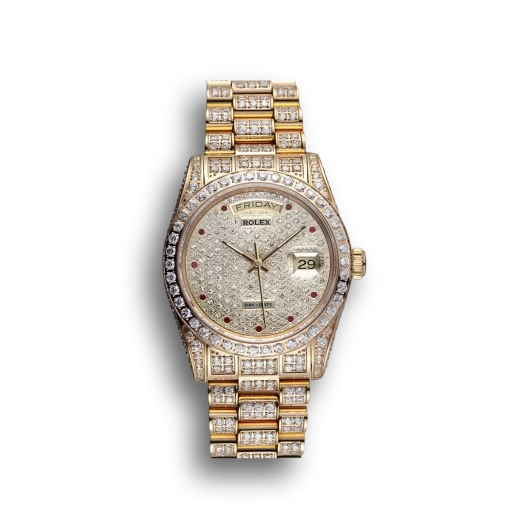 Swiss Rolex Day-Date Diamonds Yellow Gold-SRL185 621615